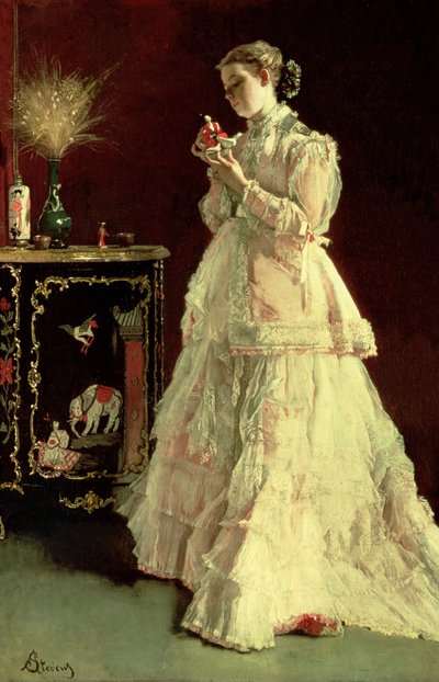 Die Dame in Pink, 1867 von Alfred Emile Stevens